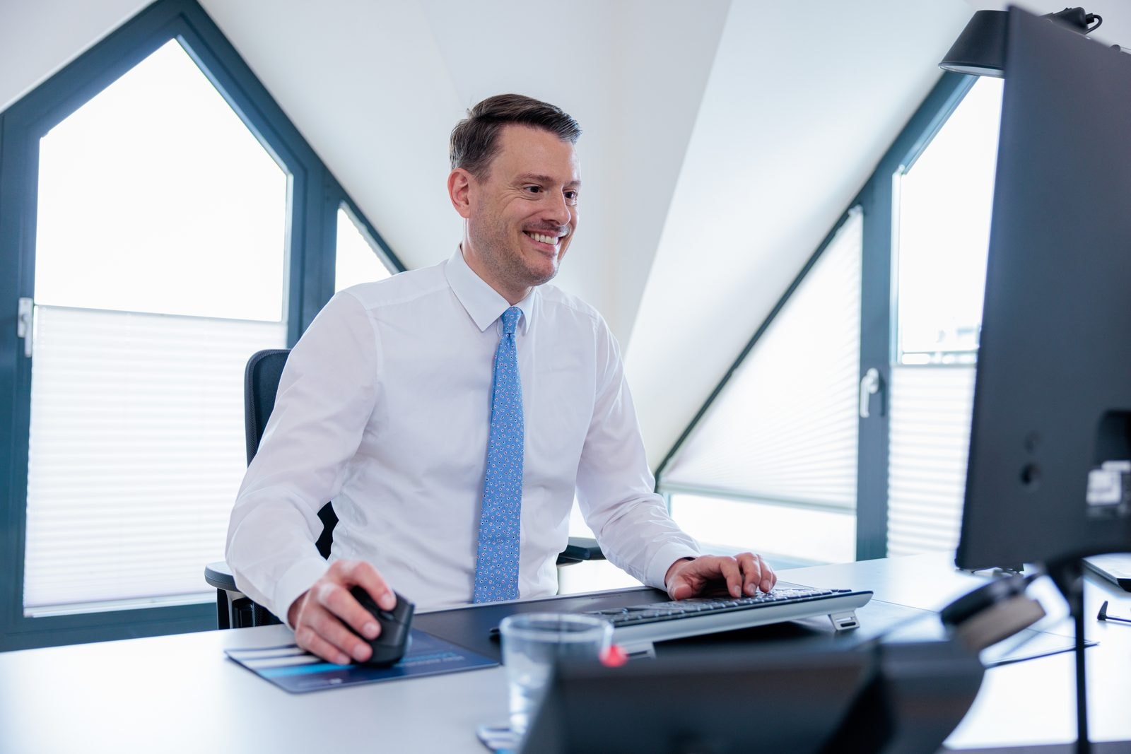 Arbeitsplatz im Kölner Büro